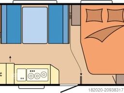 HOBBY De Luxe 545 KMF Kindebett 3-STÖCKIG, AUFLAST.