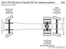 Volvo FM 430 Euro 6 Hyvalift 26 Ton haakarmsysteem