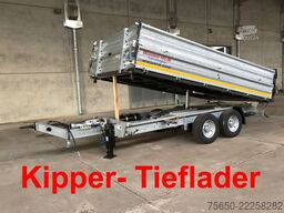 Möslein TTD13- BA Verzinkt  13 t Tandem Kipper Tiefladermit Bordwand- Aufsatz-- Neufahrzeug --