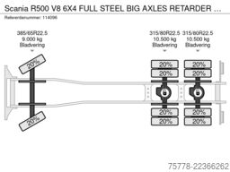 Scania R500 V8 6X4 FULL STEEL BIG AXLES RETARDER EURO 3
