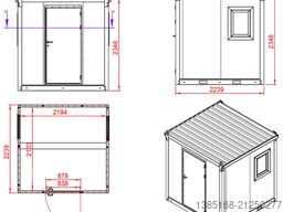 Elipo® Bürocontainer 2m Mobile Container Isoliert NEU