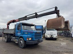 SCANIA T112 DREISEITENKIPPER+KRAN PK14500B*1982*