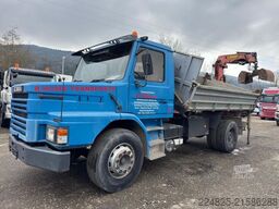 SCANIA T112 DREISEITENKIPPER+KRAN PK14500B*1982*
