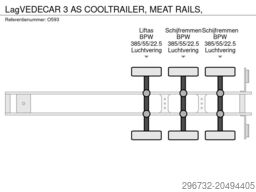 Lag VEDECAR 3 AS COOLTRAILER, MEAT RAILS,