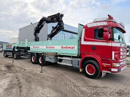 Scania 164L-480 V8 6x4 BAUSTOFF + KRAN HIAB 350-4 + JI...