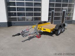 trailershop Baumaschinen Bagger Anhänger mit höhenverstellbarer Deichsel Nutzlast 1850kg