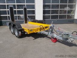 trailershop Baumaschinen Bagger Anhänger mit höhenverstellbarer Deichsel Nutzlast 1850kg