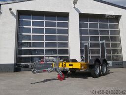 trailershop Baumaschinen Bagger Anhänger mit höhenverstellbarer Deichsel Nutzlast 1850kg