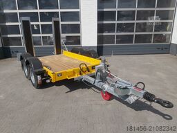trailershop Baumaschinen Bagger Anhänger mit höhenverstellbarer Deichsel Nutzlast 1850kg