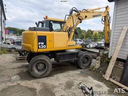 Komatsu PW130 Wheeled Excavator with Engcon Tiltrotator an