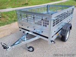 Martz Kastenanhänger 201cm x 126cm Anhänger mit Gitteraufsatz 750kg