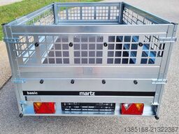 Martz Kastenanhänger 201cm x 126cm Anhänger mit Gitteraufsatz 750kg