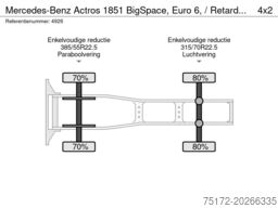 Mercedes-Benz Actros 1851 BigSpace, Euro 6, / Retarder / Stan...