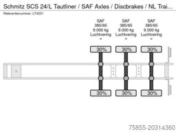 Schmitz SCS 24/L Tautliner / SAF Axles / Discbrakes / N...