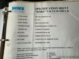 MERCEDES-BENZ Actros 4140 8x4 KOKS MEGAVAC 8000 ADR Dry Vac