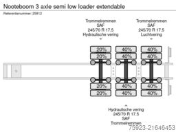 Nooteboom 3 axle semi low loader extendable