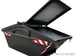 A1 Container Deckelmulde 5 m³ - neue DIN - RAL 9005 Tiefschwarz - Absetzmulde