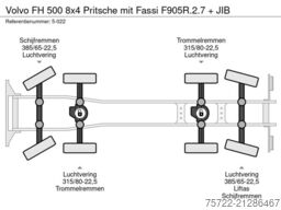 Volvo FH 500 8x4 Pritsche mit Fassi F905R.2.7 + JIB