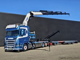 Scania R520 V8 8x2/6 / HMF 70 tm + JUMBO AANHANGER