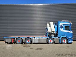 Scania R520 V8 8x2/6 / HMF 70 tm + JUMBO AANHANGER
