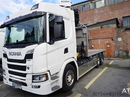 Scania G410 6x2 gas truck with HMF 2820 crane and 3-way t