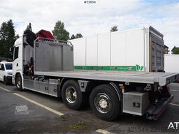 Scania G410 6x2 gas truck with HMF 2820 crane and 3-way t