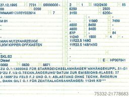 MAN 12.222 Kipper Blatt Meiller 3 Seiten AHK