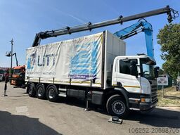 Scania P410 8x4 TRIDEM PRITSCHE PLANE + KRAN HIAB 244 ...