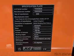 JLG ECOLIFT PUSH AROUND, 4.20m Working Height, Own Wei