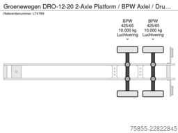 Groenewegen DRO-12-20 2-Axle Platform / BPW Axlel / Drumbra...