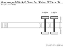 Groenewegen DRO-14-18 Closed Box / Koffer / BPW Axle / Drum...