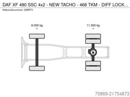 DAF XF 480 SSC 4x2 - NEW TACHO - 468 TKM - DIFF LOC...