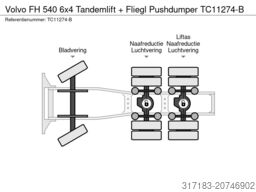 Volvo FH 540 6x4 Tandemlift + Fliegl Pushdumper