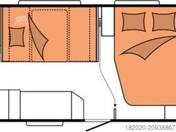 HOBBY De Luxe 545 KMF FUßBODENERWÄRMUNG, AUFLASTUNG