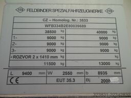 FELDBINDER EUT 35.3, BPW, 2 KAMMER, 2 LIFTACHSE, 35m3