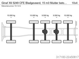 Ginaf X6 5249 CFE Bladgeveerd, 15 m3 Mulder betonmixe...