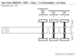 Van Hool 3B0070 / SAF + Disc / 1x Extendable / Lift Axle