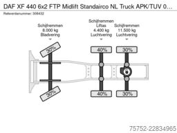 DAF XF 440 6x2 FTP Midlift Standairco NL Truck APK/...