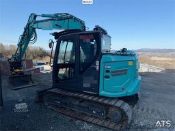 Kobelco SK75SR-7 excavator with rototilt, grab and 3 bucke