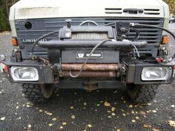 MERCEDES-BENZ Unimog U2100 mit Kran Palfinger PK14500D