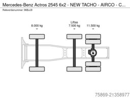 Mercedes-Benz Actros 2545 6x2 - NEW TACHO - AIRCO - CAB HEATE...