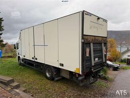 Scania P270 4x2 box truck with full side opening and tail