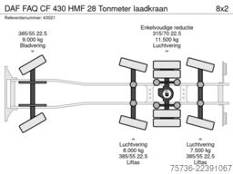 DAF FAQ CF 430 HMF 28 Tonmeter laadkraan