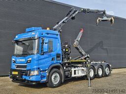 Scania P450 XT 8x4*4 / HIAB Z KRAAN + HAAKARM