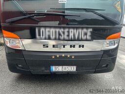 Setra S411 tour bus w/ 29+2+1 seats and winter tires. Lo