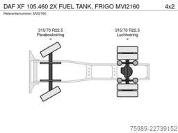 DAF XF 105.460 2X FUEL TANK, FRIGO