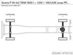 Scania P 94 4x2 TANK 9000 I + 1200 l / VACUUM Jurop PR...