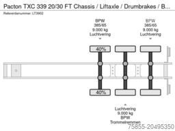 Pacton TXC 339 20/30 FT Chassis / Liftaxle / Drumbrake...