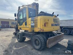 Komatsu PW160-8 Wheel Excavator with tilt and 2 buckets