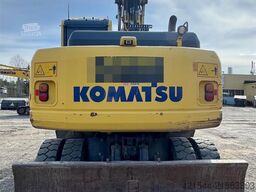 Komatsu PW160-8 Wheel Excavator with tilt and 2 buckets